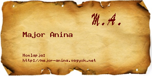 Major Anina névjegykártya